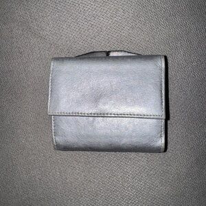Vintage W.Germany Genuine Leather Wallet by SOLAR - Metallic Silver